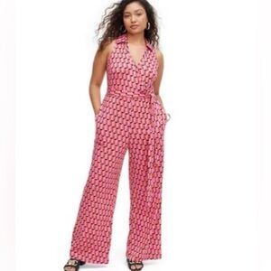 NWT Diane Von Furstenberg Pink Geometric Jumpsuit